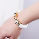 New Unique Design Luxury Enameled Colorful Wolf Bangle Statement Cuff Bracelet - Fashion Jewellery for Women - The Jewellery Supermarket