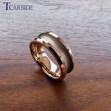 Groove Beveled Polished Finish 4/6/8mm Tungsten Carbide Engagement Rings