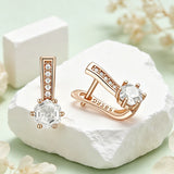 14K Rolled Gold AAA Zircon Diamonds Drop Earrings High Quality Wedding Jewellery