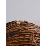 18K Gold Plated Trendy Stainless Steel Natural Pearl Thin Finger Versatile Ring