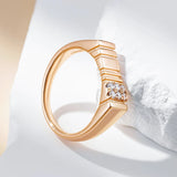 Unique Luxury Shiny 14K Rolled Rose Gold AAA Zircon Diamonds Rings For Women - Party Daily Fine Jewellery