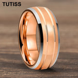 Double Groove Dome Polishing with Chamfering New Men's and Women's Tungsten Ring