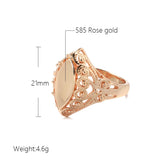 14K Rolled Gold New Multi Thread Hollow Geometric Glossy Vintage Style Rings for Women