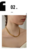 New Waterproof Stainless Steel Metal Cuban Chain Wide Neck Necklace Gold Silver Colour Trendy Statement Jewellery - The Jewellery Supermarket