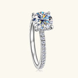 2 Carat VVS1 D Colour Moissanite Diamond Solitaire Engagement Wedding Silver Ring