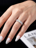 Luxury Full Round VVS1 D Colour Moissanite Diamond Geometry Rings Fine Jewellery