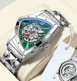 New Arrival Automatic Mechanical Watch For Men Luxury Business Skeleton Luminous Waterproof Triangle Dial Watches