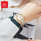 New Elegant High Quality CZ Dimonds Stainless Steel Luminous Waterproof Dress Quartz Classic Ladies Watch - The Jewellery Supermarket