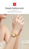 Luxury Brand Gold Plated Stainless Steel Waterproof Automatic Date Women's Watches - Elegant Bracelet Set Ideal Gift