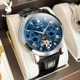 Top Brand New Fashion Watch for Men Original Skeleton Leather Strap Automatic Mechanical Classic Luxury WristWatches