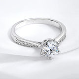 Excellent 0.3-3CT VVS1 D Colour Moissanite Diamonds Solitaire Wedding Silver Ring