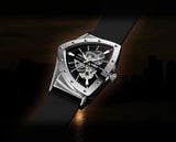 High Range Automatic Mechanical Watches Luminous Luxury Tourbillon Gold Rubber Strap Triangle Skeleton Wristwatches
