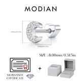 Multi -Styles 925 Silver Geometric Moissanite Heart Screw Stud Helix Earrings