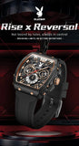PLAYBOY Top Brand High Quality Multifunction Original Fashion Waterproof Silicone Strap Quartz Watch for Men