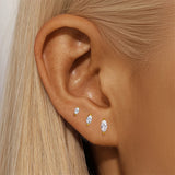 Sterling Silver Six Claws Sparkling Moissanite Diamonds Flat Back Stud Earrings