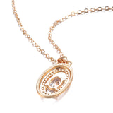 Luxury Oval 14K Filled Rose Gold AAA Zircon Diamonds Pendant Twine Texture Long Chain Fashion Fine Jewellery