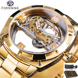 New Transparent Automatic Mechanical Watches - Stainless Steel Strap Vintage Skeleton Luminous Watches - The Jewellery Supermarket