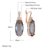 14 Karat Gold Filled Grey Oval Drop Dangle AAA+ Lab Created Diamonds Earrings