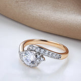 Luxury Vintage Style 14K Rolled Rose Gold Micro-wax Inlay AAA Zircon Diamonds Fine Ring - Fashion Jewellery