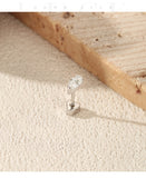 Multi -Styles 925 Silver Geometric Moissanite Heart Screw Stud Helix Earrings