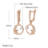 AAA Lab Created Zircon Diamonds Birdie 14K Gold Filled Long Drop Earrings