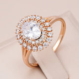 Amazing High Quality Fine Jewellery Rolled 14K Rose Gold Bold Big Micro wax inlay AAA Zircon Diamonds Ring