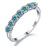 Luxury 0.7CT D Colour Moissanite Diamonds Eternity Rings - GRA Certified Silver Engagement Wedding Fine Jewellery