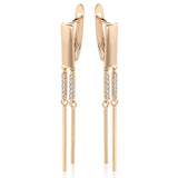 14 Karat Gold Filled AAA Zircon Diamonds Trendy Design Tassel Dangle Earrings for Women