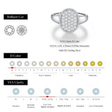 Luxury Button Sparkling Moissanite 925 Sterling Sliver Wedding Rings Fine Jewellery