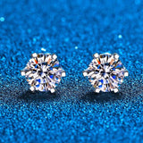 Marvelous White Gold Plated D Colour Moissanite Diamond Stud Earrings - Fine Jewellery for Women and Men