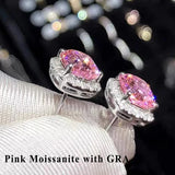Fine Moissanite Diamonds S925 Sterling Silver Stud Earrings For Women And Men
