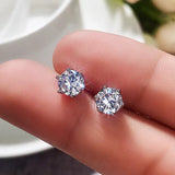 Top Sparkling 0.5-2 Carat D Colour Moissanite 925 Sterling Silver Stud Earrings