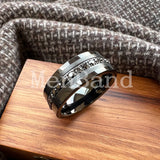 High Quality Black Cubic Zirconia Stones Inlay 8MM  Tungsten Wedding Rings