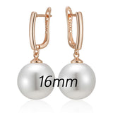 14 Karat Gold Filled Simple 10mm 12mm 16mm Luxury Pearl Luxury Drop Earrings for Women