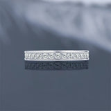 Remarkable VVS1 D Colour Moissanite Ring Channel Set Full Eternity 925 Silver Ring