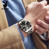 Top Brand Casual Fashion Trend Original Stainless Steel Waterproof Dual Calendar Business Quartz Men's Wrist Watches