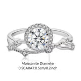 Elegant 0.5 Carat Moissanite Diamonds Ladies Rings Fashion 925 Sterling Silver Proposal Engagement Wedding Jewellery