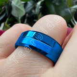 Classic Ring Grooved Brushed Polished Beveled Men Women Wedding Tungsten Rings