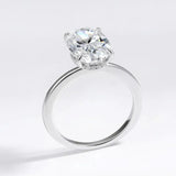 Luxury 4.5CT Oval Cut VVS1 D Colour Moissanite Diamond Silver Engagement Ring