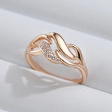 Latest Luxury Rolled 14K Rose Gold Geometry Rings For Women with Shiny AAA Zircon Diamonds, Ethnic Jewellery