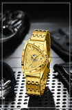 New Arrival Triangle Design Golden Waterproof Stainless Steel Men Sports Quartz Watches - Popular Choice