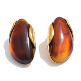 18K Gold Plated New Design Brown Green Beige Resin Geometric Stainless Steel Ring