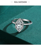New Fashion Hexagon AAAA Lab Created Diamond Solid Sterling Silver Luxury Ring