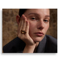 18K Gold Plated Stylish Design Stainless Steel Metal Leaf Leaves Open Ring Fashion Jewellery