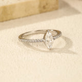 Charming 0.5Ct Rhombus VVS1 D Colour Moissanite 925 Sterling Silver Sparkling Ring