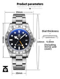 Top Brand Business Stainless Steel Quartz Watches, Luxury Super Luminous 20Bar Diving Wristwatches Best Gift for Men