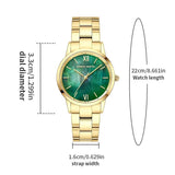 NEW Elegant Quartz Pearl Oyster Jade Stone White Shell Waterproof Ladies Full Stainless Steel Classic Wrist Watches