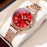 Luxury Classic Roman Scale Solid Stainless steel NEW Quartz Watches for Women Waterproof Date Women Wristwatches