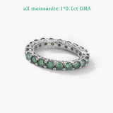 Stunning 3mm VVS1 D Colour Moissanite Diamonds Eternity 925 Sterling Silver Rings