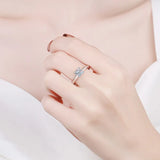 Brilliant 2 Carat D Colour VVS1 Princess Cut Moissanite Diamond Silver Ring